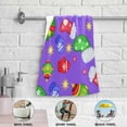 thumbnail image 4 of Colorful Socks Gloves Hand Towels 2 PCS, Purple Christmas Kitchen Towel Ultra Soft and Highly Absorbent,Decorative Fingertip Face Towel for Bathroom Hotel, 28.3"x14.4", 4 of 5
