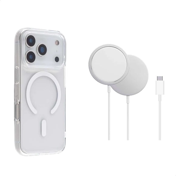 YUWY Kit Accesorios Compatibles Con MagSafe Para iPhone 17 Pro Max Antigolpes Combo de Funda y Base Inalámbrica Para iPhone 17 Pro Max Kit Accesorios Regalo Para iPhone