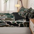 thumbnail image 5 of Manfei Cute Rabbit Zipper Full Size Comforter Sets with Fitted Sheet and 2 Pillowcases,Rustic Camo Print Zipper Bedding Set,Green,Black Reversible,4pcs, 5 of 8