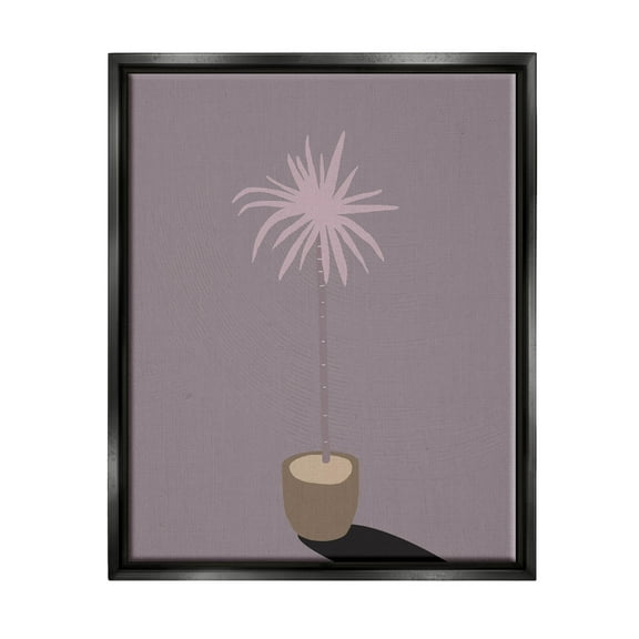 Contemporary Potted Palm Tree Botanical & Floral Graphic Art Jet Black Framed Art Print Wall Art