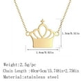 thumbnail image 3 of Qiamni Stainless steel double hole Queen Crown Necklace personality retro design stylish crown pendant necklace, 3 of 4