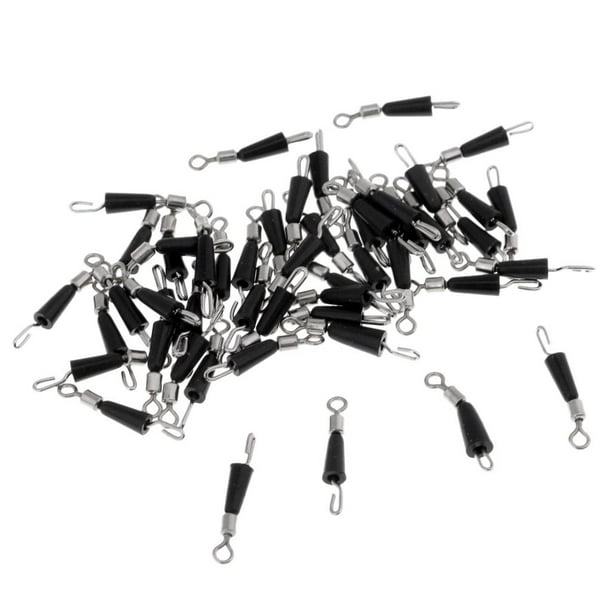 50 Piezas Clips de Ence Rápido Macarena Pernos giratorios de pesca Negro L