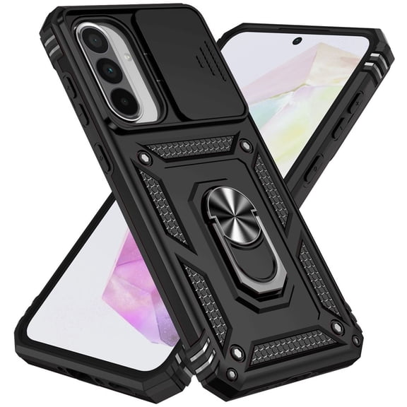JBuwsdan for Samsung Galaxy A36 5G Case,Magnetic Ring Holder Kickstand Protective Phone Case for Samsung Galaxy A36/A37/A56 5G 2025 6.7 inch - Black