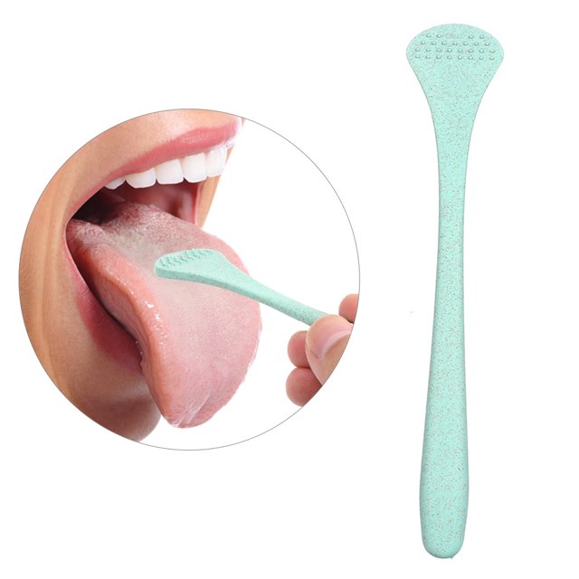 Limpia Lenguas para Higiene Bucal, Elimina Mal Aliento y Residuos, Diseño Ergonómico, Color Verde, Fácil de Usar en Casa
