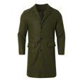 thumbnail image 4 of Trench Coats for Men Winter Casual Slim Fit Notched Collar Corduroy Jacket Overcoat One Peacoat Business Dress Coats with Pockets #02 Green, Size XXXL, 4 of 5