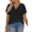 Black, variant on Plus Size T Shirts WomenCasual Tees Summer Short Sleeve V Neck Tunics Tops Jujube Red XL