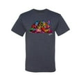 thumbnail image 2 of Wild Bobby, Colorful Rainbow Cat Animal Lover Men's Graphic T-Shirt, Vintage Heather Navy, 5XL, 2 of 3