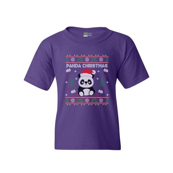 Merry Panda Christmas Cute Bear Funny DT Youth Kids T-Shirt Tee