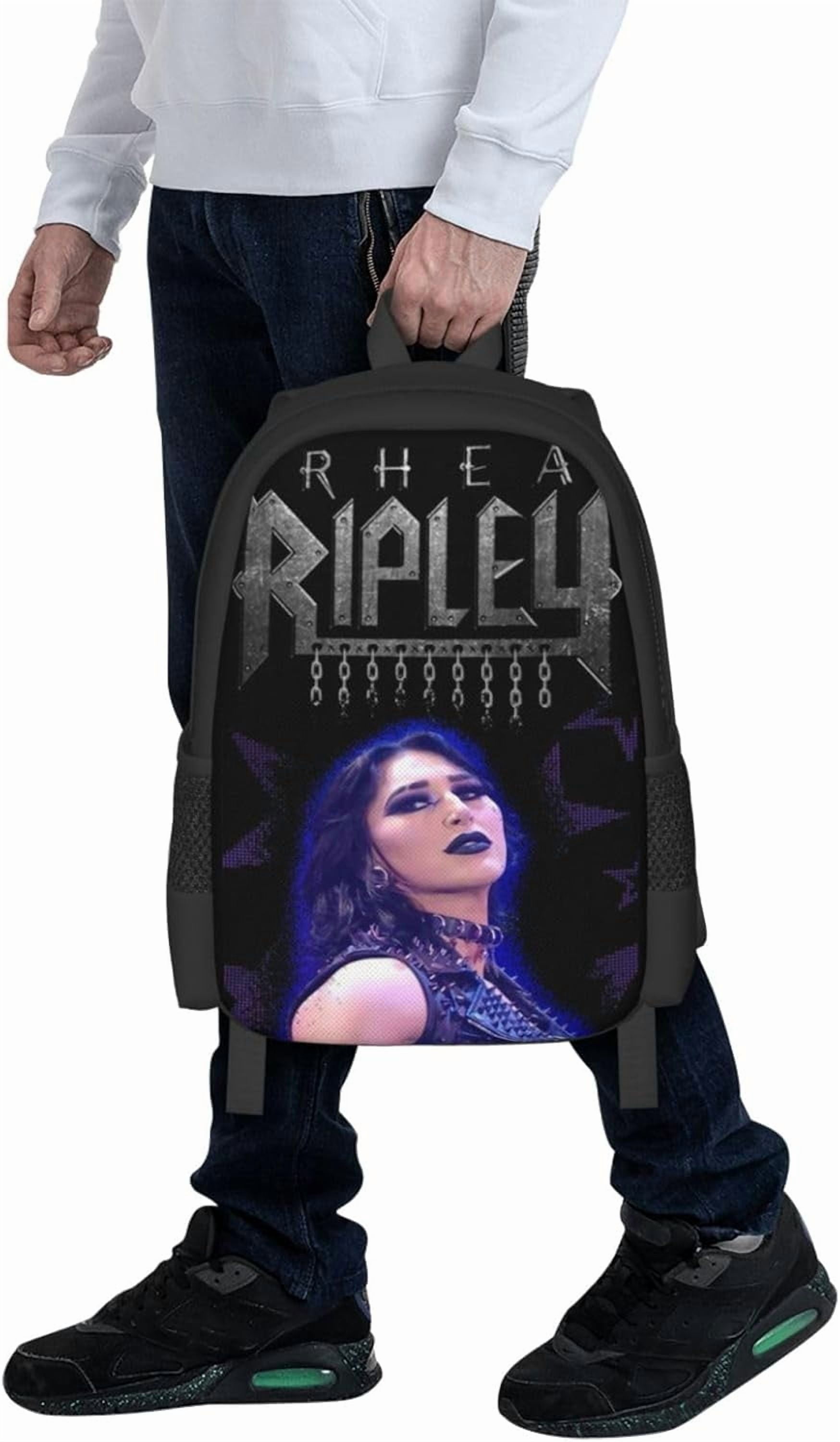 Rhea Ripley Backpack Cute Character School Bookbag Rhea Ripley Fans Travel Backpack Gifts for Birthday