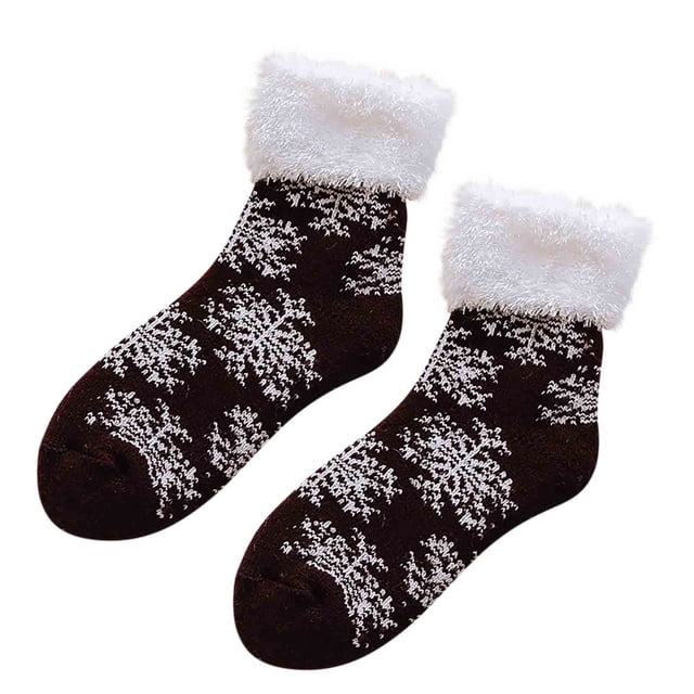 Christmas Socks Mid-Tube Thickened Fleece Socks Casual Solid Color Fleece Socks Home Socks