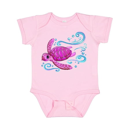 

Inktastic Cute Pink Sea Turtle Gift Baby Boy or Baby Girl Bodysuit
