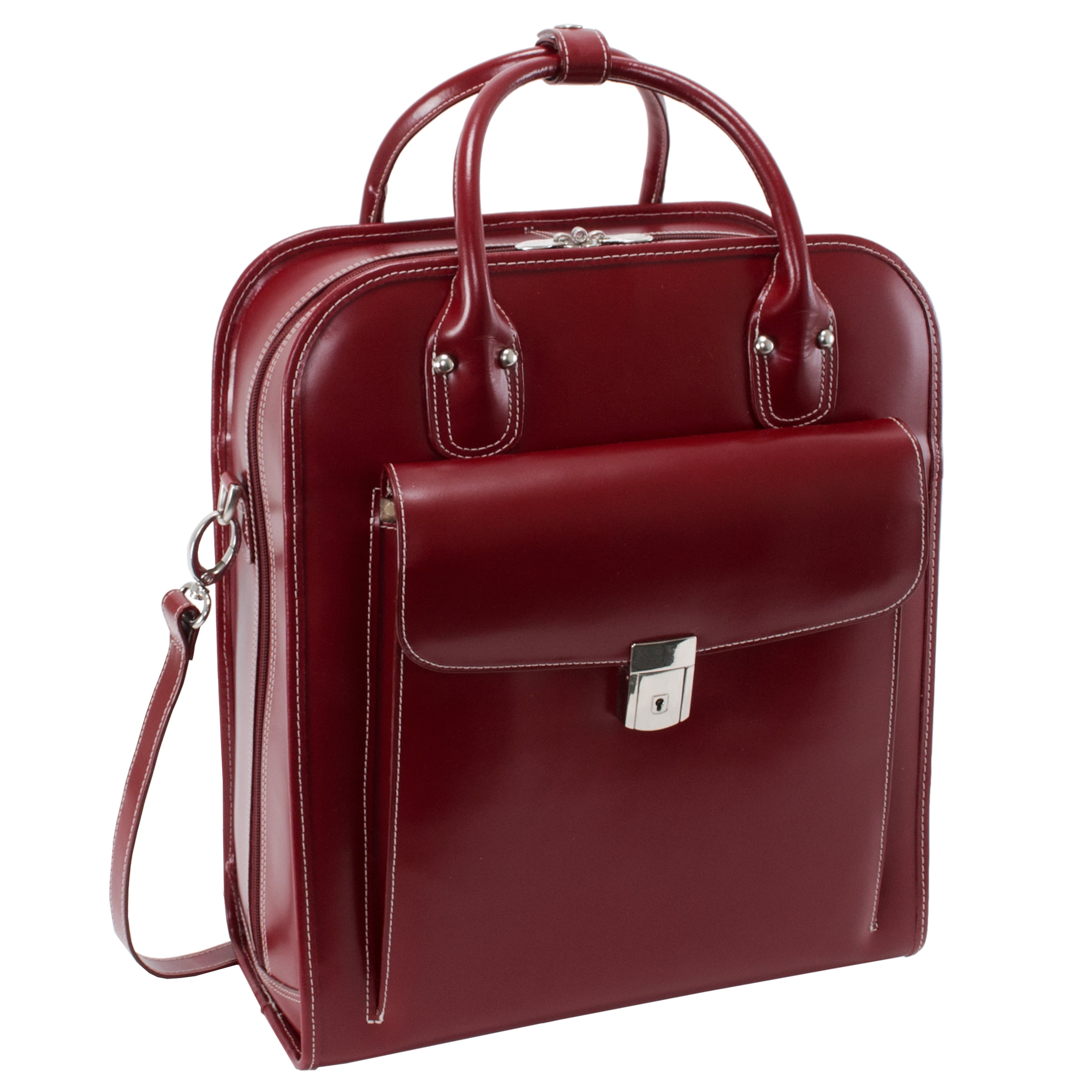 McKlein, W Series, LA GRANGE, Top Grain Cowhide Leather, 15" Leather Vertical Patented Detachable -Wheeled Ladies' Laptop Briefcase