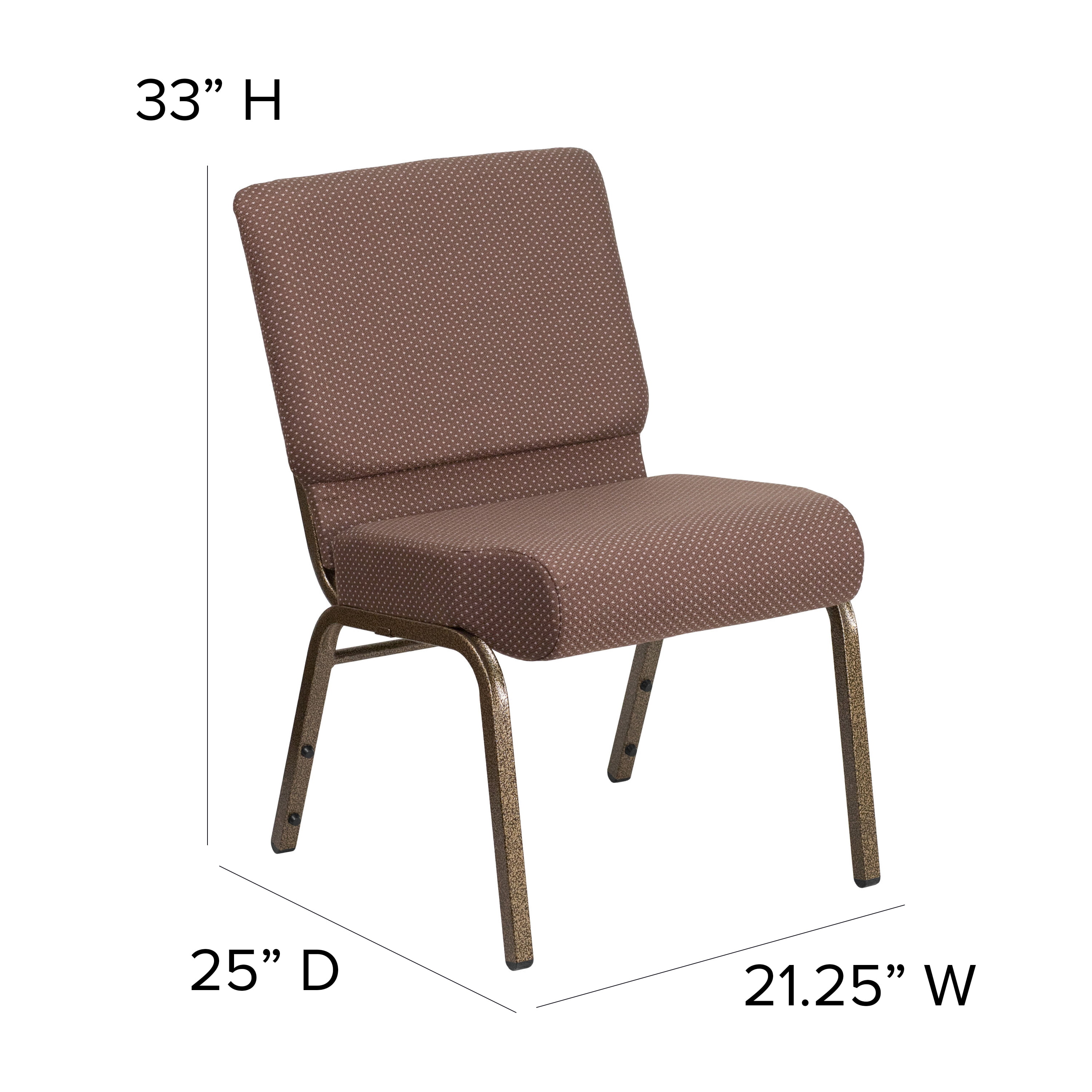 Flash Furniture HERCULES Series 21''W Stacking Church Chair in Brown Dot Fabric - Gold Vein Frame - image 5 of 11