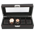 thumbnail image 1 of Slot 5 Slot Watch Box Travel Carbon Fiber Case Jewelry Display Storage Collector Organizer, 1 of 8