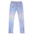 thumbnail image 5 of HDE Girls Shiny Wet Look Leggings Kids Liquid Metallic Footless Tights, 5 of 6