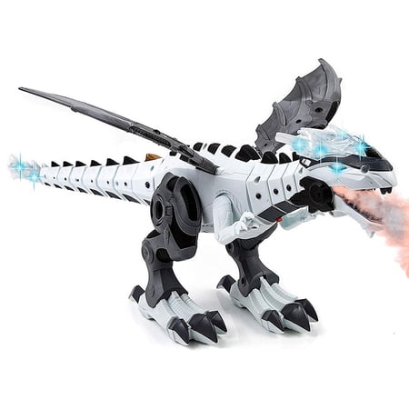 Toysery Mist Spray Dinosaur Robot Toy for Kids - Walking Dinosaur Fire Breathing