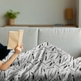 thumbnail image 3 of Pen Soft Flannel Fleece Blanket, Office and School Themed Pencil Pen and Marker Drawing on Tiled Paper Background Image, Cozy Plush for Indoor and Outdoor Use, 50" x 70", Black White, by Ambesonne, 3 of 5