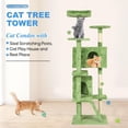 thumbnail image 6 of YRLLENSDAN 70 inch Tall Cat Tree Tower for Indoor Cats, Large Cat Tower with Scratching Post, Cat Climbing Tower with Cat Tree House, Sturdy Cat Condo, Green, 6 of 7