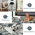 thumbnail image 6 of Washable 9x12 Large Area Rugs for Living Room Non-Slip Modern Botanical Floral Rugs Accent Floor Carpet for Bedroom Dining Room Blue, 6 of 6