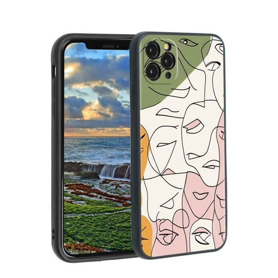 Compatible with iPhone 11 Pro Max Phone Case, Faces Abstract 100 Case Men Women, Flexible Silicone Shockproof Case for iPhone 11 Pro Max