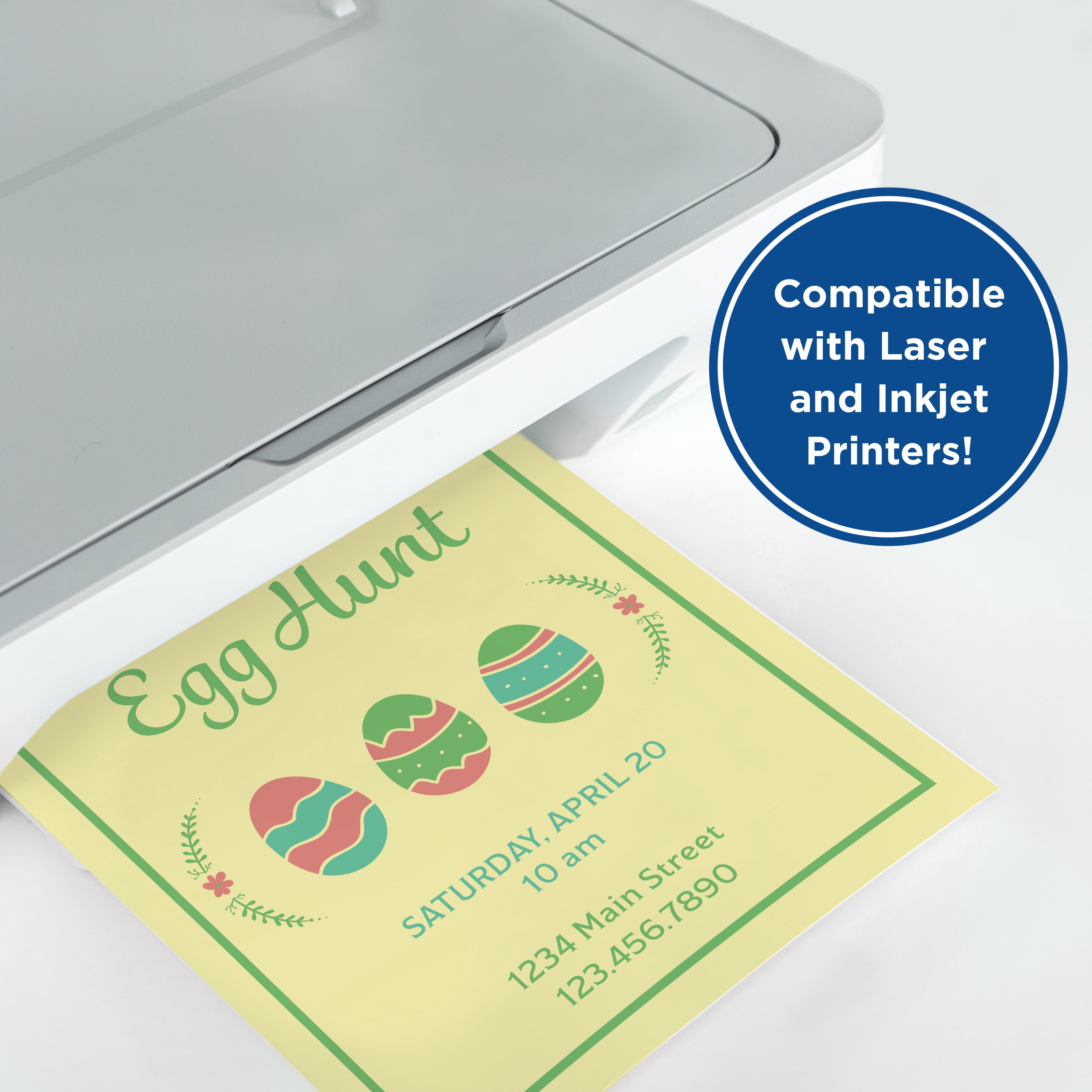 Printworks Easter Cardstock Collection, 67lb Heavyweight Cardstock, Includes Pastel Pink, Green, Yellow, Blue, and White Cardstock, 200 sheets total, Perfect for Cards, Crafts & More (00594)