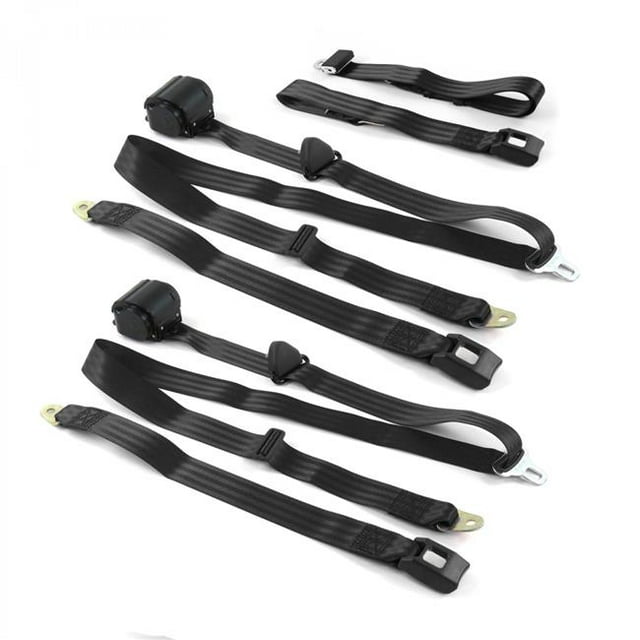 SafeTboy 670512 Jeep CJ-DJ 1971-1986 Kit de Ceinture de Sécurité Rétractable Noir 3 Points - 3 Ceintures