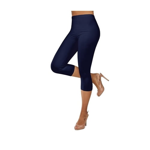 Gilbin Ultra Soft Capri High Waist Leggings for Women-Many Colors -One Size  & Plus Size (Navy S-L) - Walmart.com