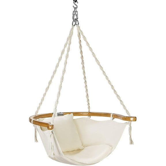 SPECSTAR Hanging Hammock Chair with Armrest and Cushion, 440 lbs Capacity, Perfect for Indoor Outdoor, Patio, Deck, Yard, Garden