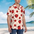 thumbnail image 5 of Balery Red Ladybug Print Men's Hawaiian Shirts Short Sleeve Beach Shirt Relaxed Fit Vacation Button Down Shirts-Small, 5 of 9
