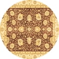 thumbnail image 1 of Ahgly Company Indoor Round Oriental Brown Modern Area Rugs, 5' Round, 1 of 4
