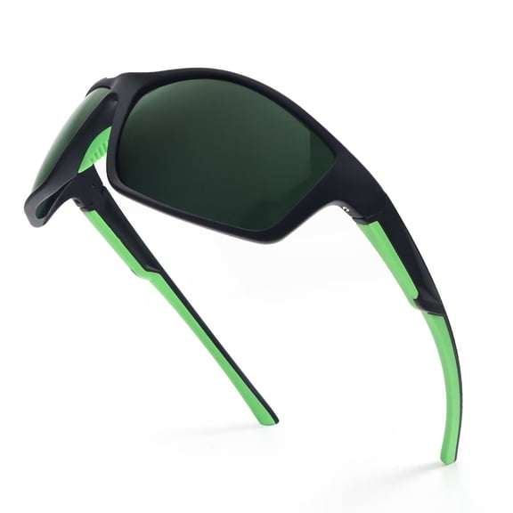 REAVEE Polarized Sunglasses for Men Women Wrap Around Gray Green Lens Sunglasses for Mens Womens Cycling Fishing Running UV400 Protection