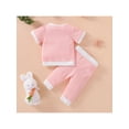 thumbnail image 4 of Kmbangi Newborn Patchwork Two-Piece Outfits, Easter Day Theme Short Sleeve Round Neck Letter Print T-Shirt + Rabbit Long Pants, 4 of 9