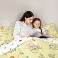 thumbnail image 4 of Castle Fairy Cute Wildlife Lion Elephant Giraffe Bedding Comforter Set 7-Piece for Kids Children Teens,Cartoon Floral Flowers Animal King Bedding Sets,Yellow Orange Ultra Soft Bed Sheets, 4 of 8