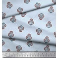 thumbnail image 3 of Soimoi Velvet Fabric Floral Block Printed Fabric 1 Yard 58 Inch Wide, 3 of 3
