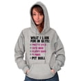 thumbnail image 4 of What I Look In Guys Pit Bull Dog Lady Hoodie Sweatshirt Women Brisco Brands X, 4 of 6