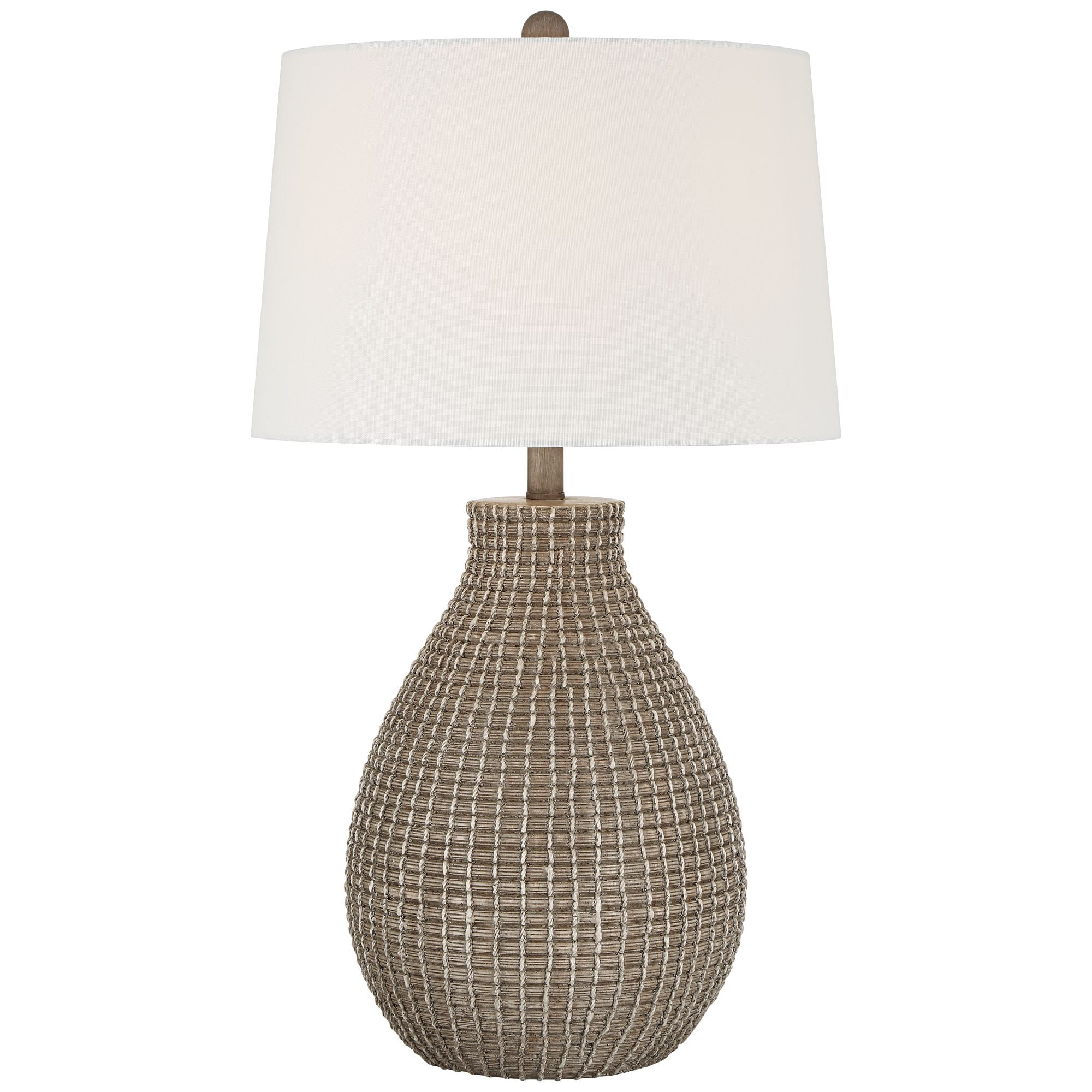 360 Lighting Lara 28" Tall Gourd Farmhouse Rustic Country Cottage Table Lamp Natural Beige Finish Single Living Room Bedroom