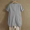 thumbnail image 4 of JIUKE Hauts d'Été pour Femmes T-Shirts à Manches Courtes Col Rond Blouses Amples Décontractées Tunique Habillée, 4 of 8