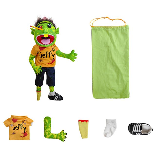 Jeffy Puppets 23.5 Inch Hand Puppet Soft Plush Toy Hand Puppet Jeffy Plush Toy Role Play Jeffy Hat Hand Puppet Game Parent Child Interaction