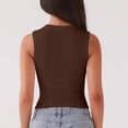 thumbnail image 6 of Women’s Button up Sleeveless Tank Tops - Casual Ribbed Knit Solid Color Crew Neck Slim Fitted Summer Tanks, 6 of 8