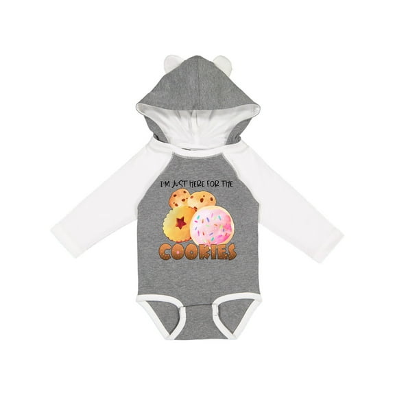 Inktastic I'm Just Here for the Cookies Boys or Girls Long Sleeve Baby Bodysuit