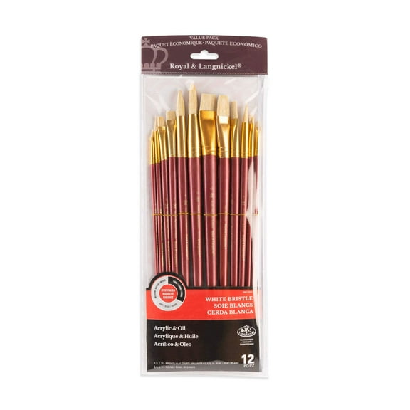 RSET-9319 | 12pc White Bristle Long Handle Variety Brush Set