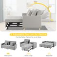 thumbnail image 6 of YODOLLA 3-in-1 Futon Pull Out Couch &  71" Sleeper Sofa Bed for Living Room & Bedroom, Convertible Loveseat in Gray, 6 of 8