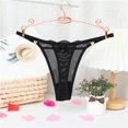 thumbnail image 4 of Aayomet Culotte Femme Taille Basse Ultra Fine Transparente en Maille (Noir, m), 4 of 5
