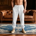 thumbnail image 3 of Aezemi Men Loose Fit Jogger Pants Drawstring Workout Pull on Elastic Waist Casual Workout Pants with Pockets Outdoor Summer Spring Sports Comfy Baggy Trousers L, 3 of 5