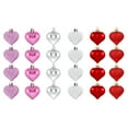 thumbnail image 3 of 24Pcs Valentine's Day Heart Shaped Ornaments - Romantic Red, Pink & Silver Hanging Decor for Tree, Wedding, Party & Home Decorations (6 Styles), 3 of 9