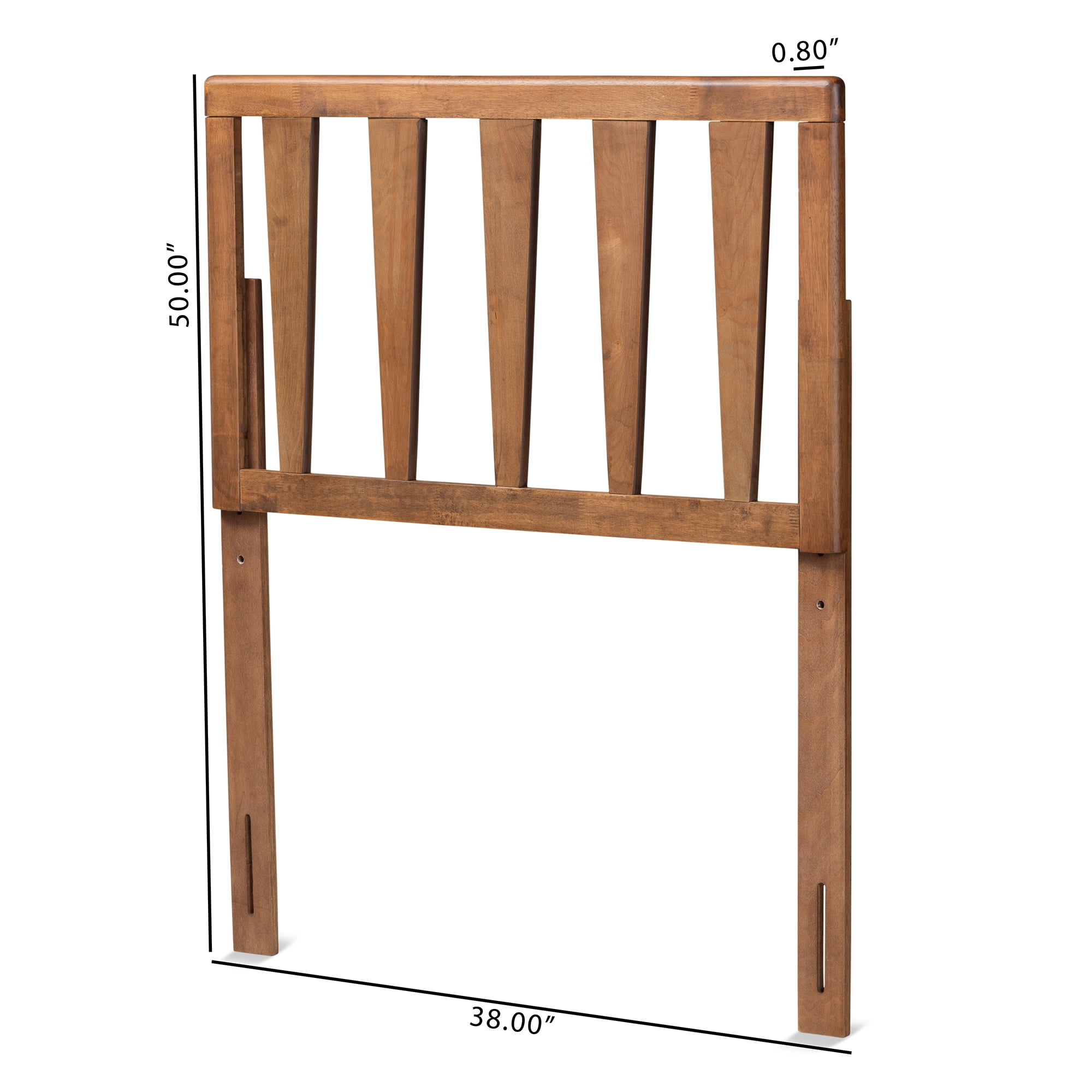 Baxton Studio Duncan Contemporary/Modern Slat Back Support Engineered Wood Headboard, Twin, Ash Walnut