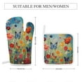 thumbnail image 2 of Watercolor Butterfly Heat Resistant Microwave Oven Gloves Set for BBQ Baking Grilling,Baking Gifts Cooks for Women,Housewarming Gifts for New Home, 2 of 6