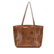 Patricia Nash Rust Leather Top-Zip Pocket Tote~(Map Print) Rio Rust $249