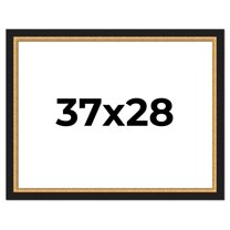 37x28 Frame Gold Real Wood Picture Frame Width 2.25 Inches | Interior Frame Depth 0.5 Inches |