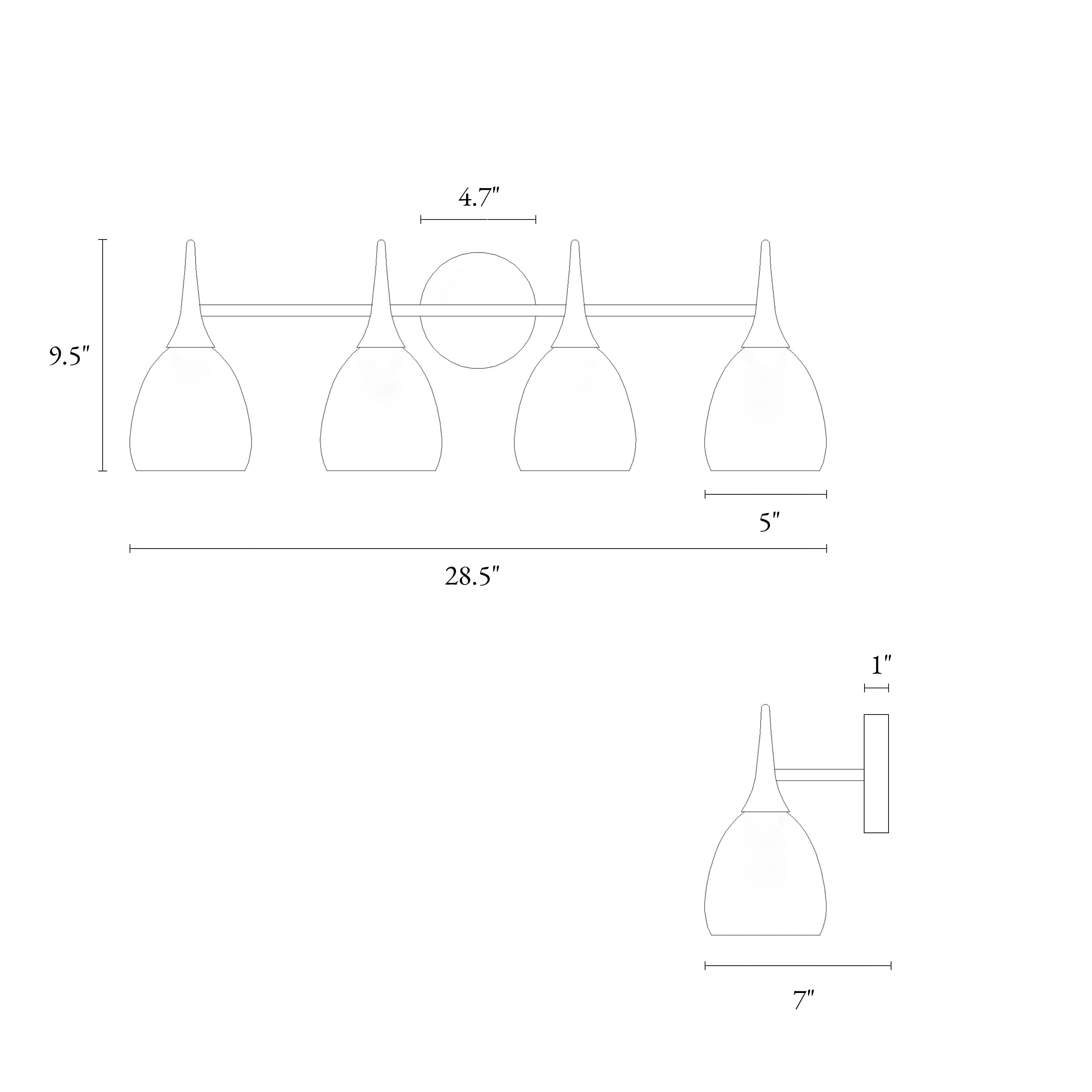 LNC Cymerlarity 28.5-in 4-Light Polished Gold LED Modern/Contemporary Vanity Light